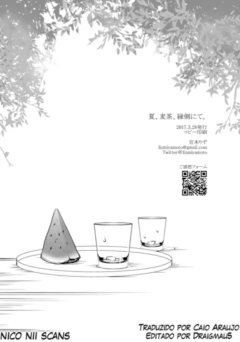 Natsu, Mugicha, Engawa nite. | Verano, té de cebada, en la terraza