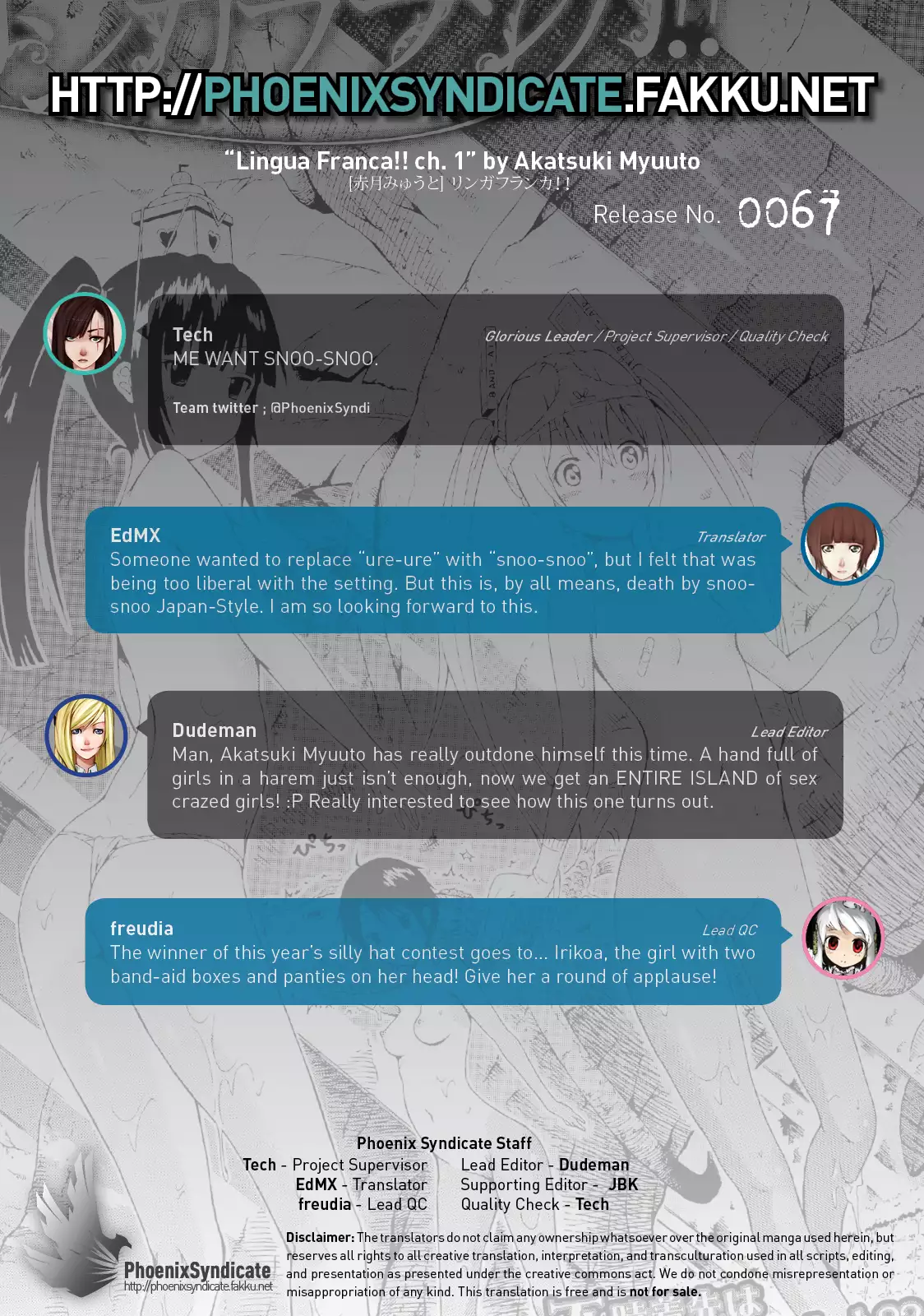 Lingua Franca!! Ch. 1-2